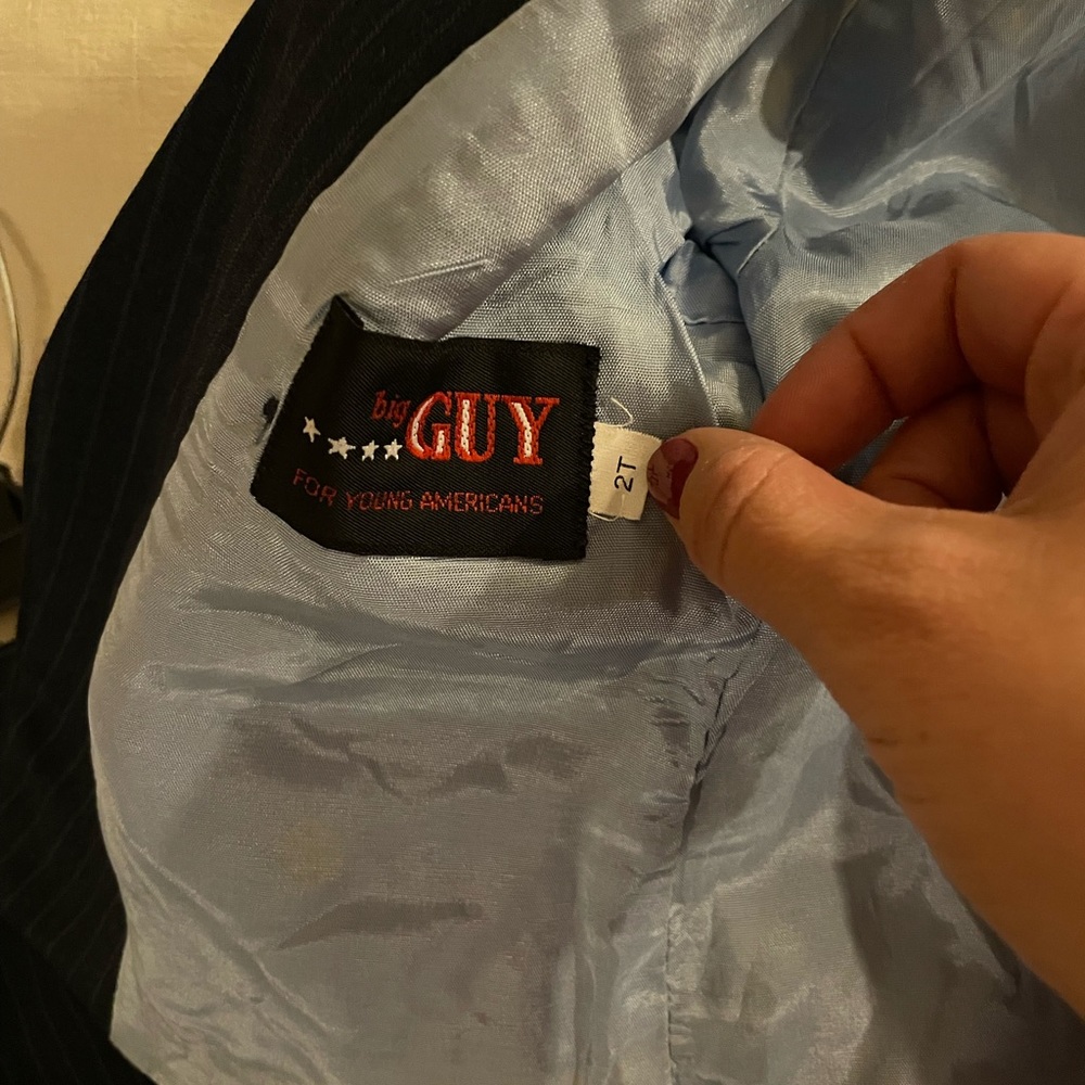 Toddler Boy (2T) Pinstripe Navy Suit - Picture 2 of 2